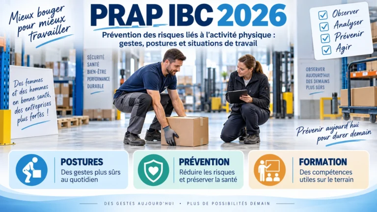 Salarié manipulant un carton sous observation lors d’une formation PRAP IBC en entrepôt